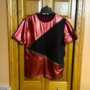 Men’s Shein Metallic Red T-Shirt - Small